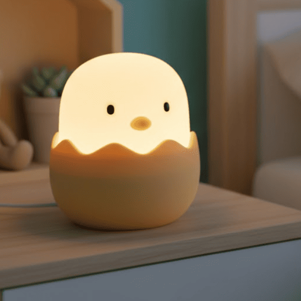 Lámpara Nocturna LED Pollito - Silicona Suave y Sensorial - Imagen 2