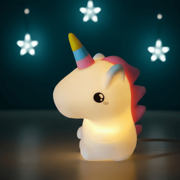 Lámpara Nocturna LED Unicornio - Silicona Mágica Recargable - Imagen 2
