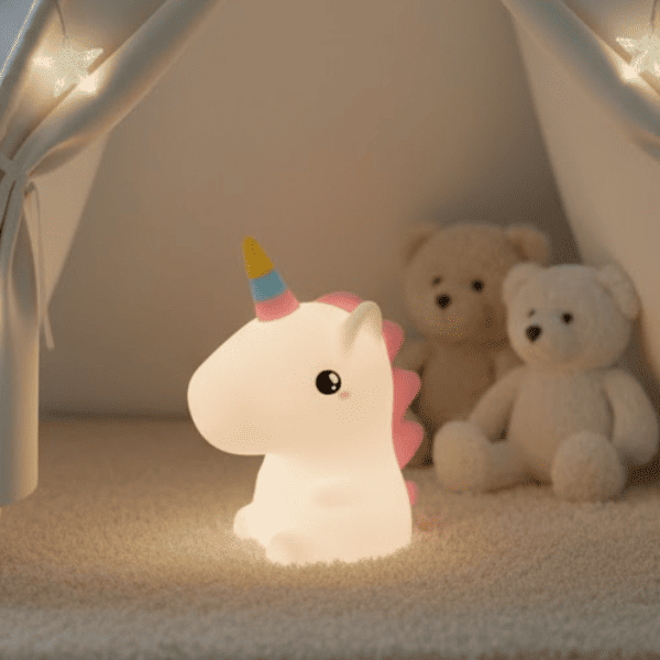 Lámpara Nocturna LED Unicornio - Silicona Mágica Recargable - Imagen 4